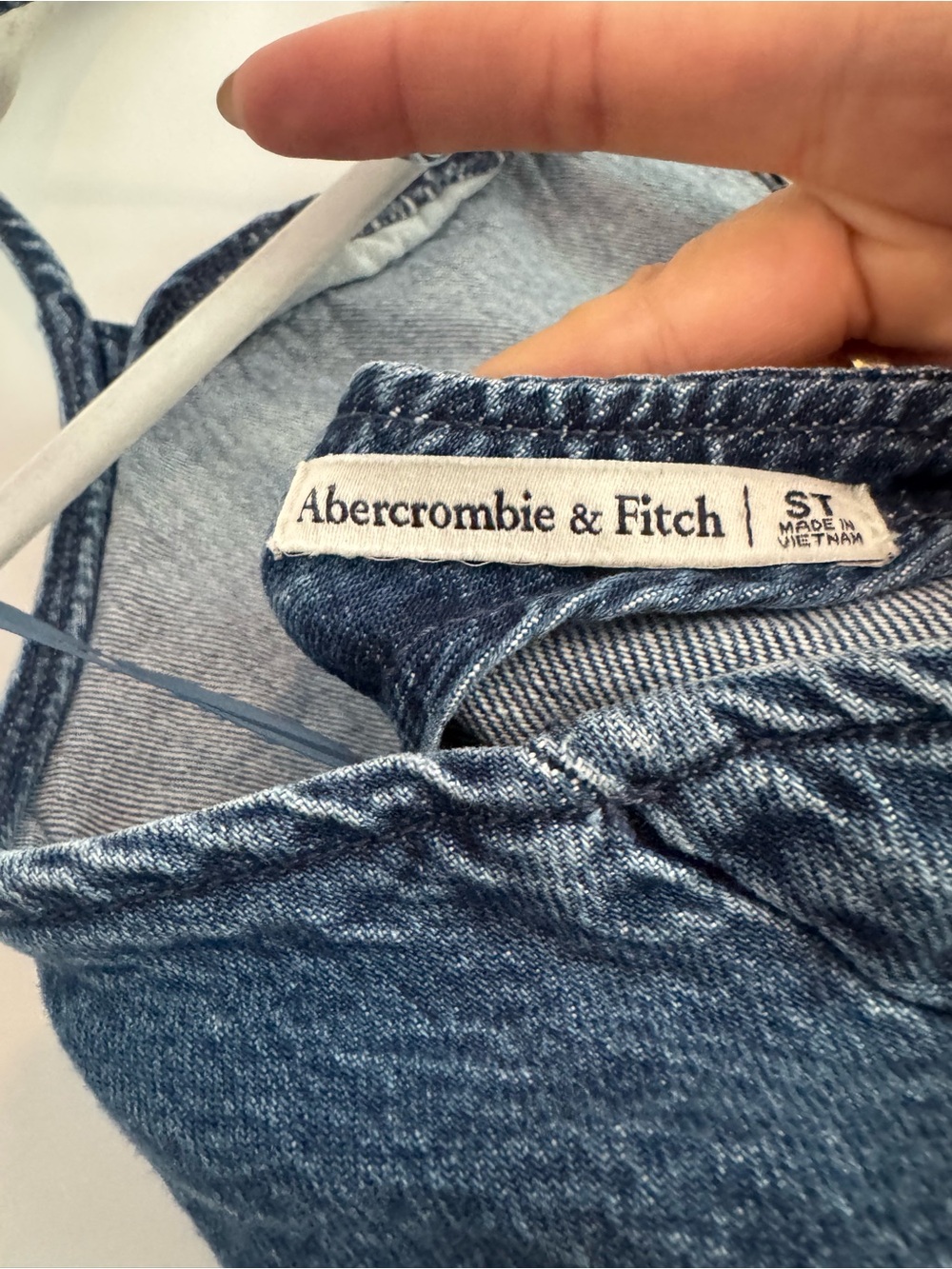 Abercrombie & Fitch Dark Blue Denim Halter Mini Dress - Picture 4 of 5